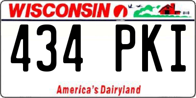 WI license plate 434PKI
