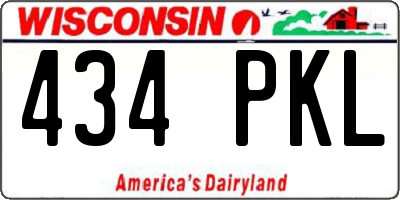 WI license plate 434PKL