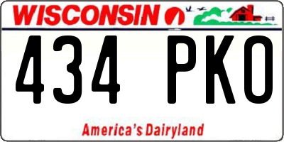 WI license plate 434PKO