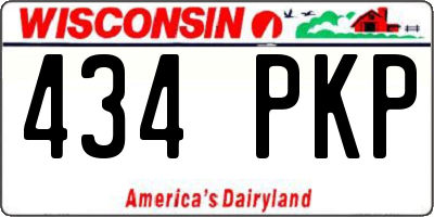 WI license plate 434PKP