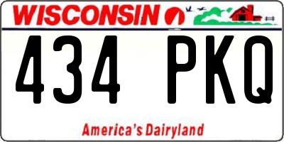 WI license plate 434PKQ