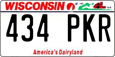 WI license plate 434PKR