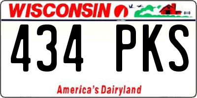 WI license plate 434PKS