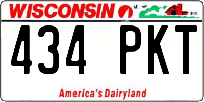 WI license plate 434PKT