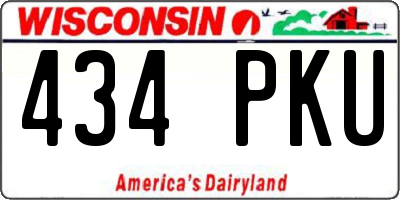 WI license plate 434PKU