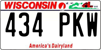 WI license plate 434PKW