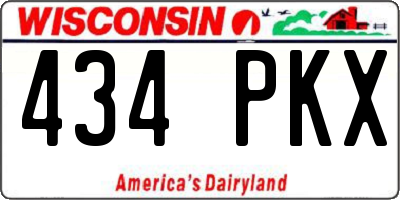 WI license plate 434PKX
