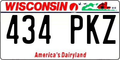 WI license plate 434PKZ
