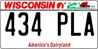 WI license plate 434PLA