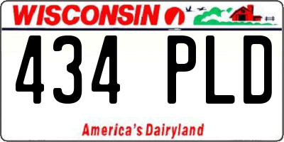 WI license plate 434PLD