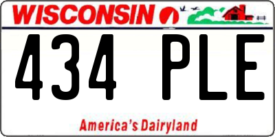 WI license plate 434PLE