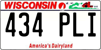 WI license plate 434PLI