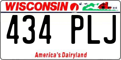 WI license plate 434PLJ