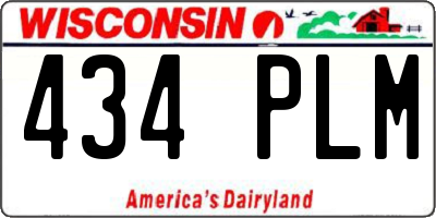 WI license plate 434PLM
