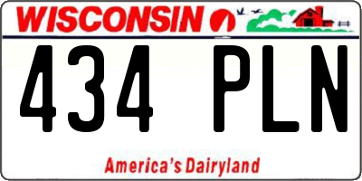 WI license plate 434PLN