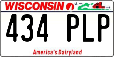 WI license plate 434PLP