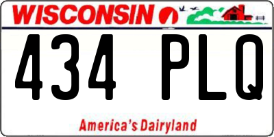 WI license plate 434PLQ