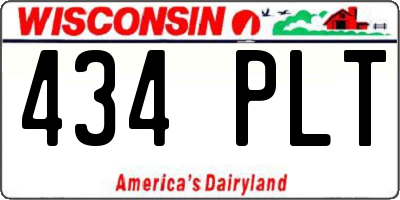 WI license plate 434PLT