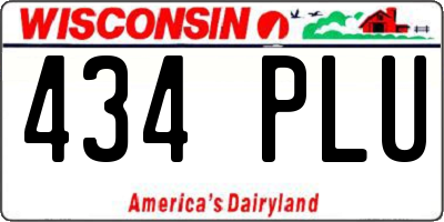 WI license plate 434PLU
