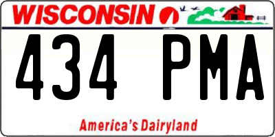 WI license plate 434PMA