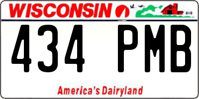 WI license plate 434PMB