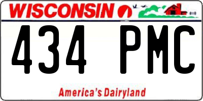 WI license plate 434PMC