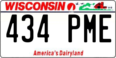 WI license plate 434PME