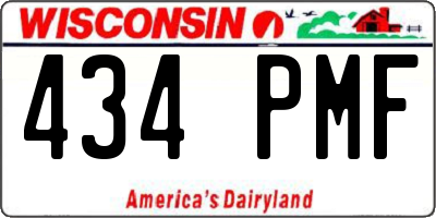 WI license plate 434PMF