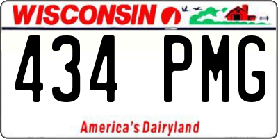WI license plate 434PMG