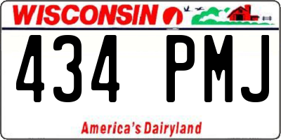 WI license plate 434PMJ