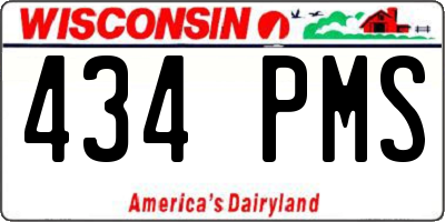 WI license plate 434PMS