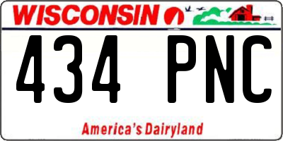 WI license plate 434PNC