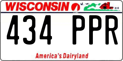 WI license plate 434PPR