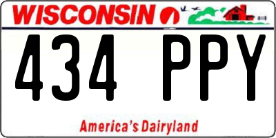 WI license plate 434PPY