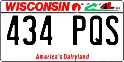 WI license plate 434PQS