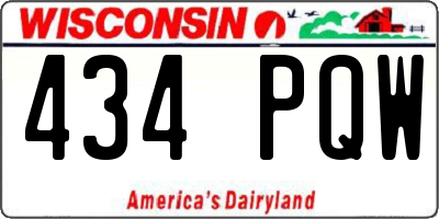 WI license plate 434PQW