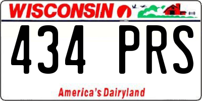 WI license plate 434PRS