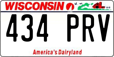 WI license plate 434PRV