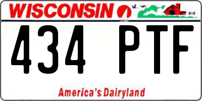 WI license plate 434PTF