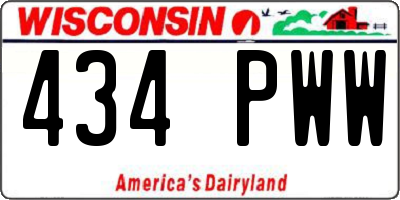 WI license plate 434PWW