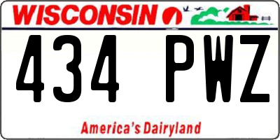 WI license plate 434PWZ
