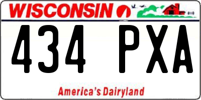 WI license plate 434PXA