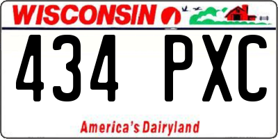WI license plate 434PXC