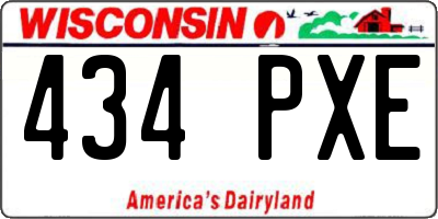 WI license plate 434PXE
