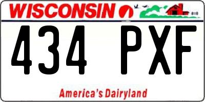 WI license plate 434PXF