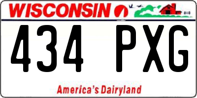 WI license plate 434PXG