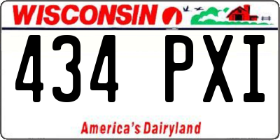 WI license plate 434PXI
