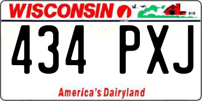 WI license plate 434PXJ