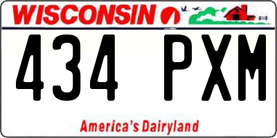 WI license plate 434PXM