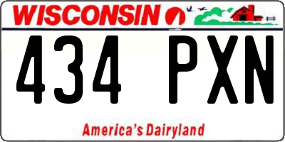 WI license plate 434PXN